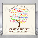 Aperturee - Colorful Name Tree Custom Family Reunion Backdrop